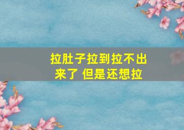 拉肚子拉到拉不出来了 但是还想拉